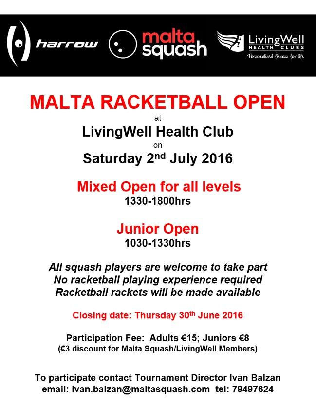 Malta Racketball Open 2016